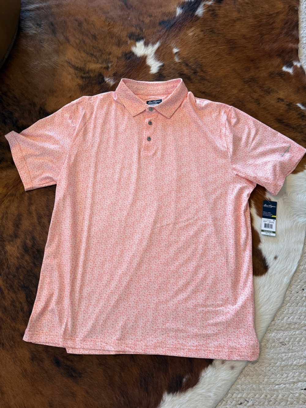 Hogan Men's Coral Micro-Print Polo